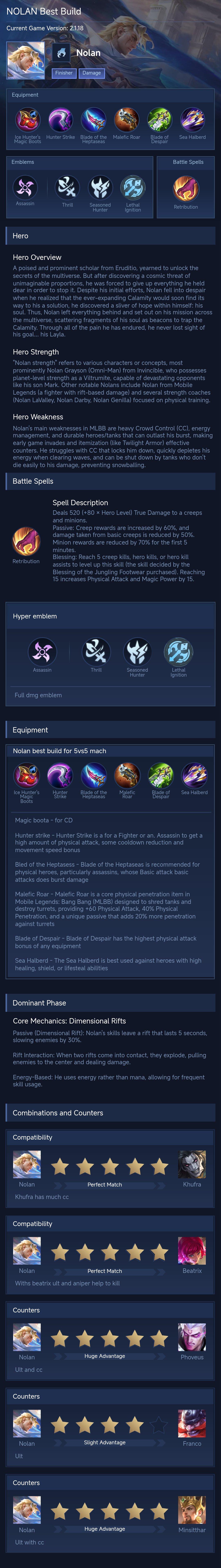 NOLAN Best Build