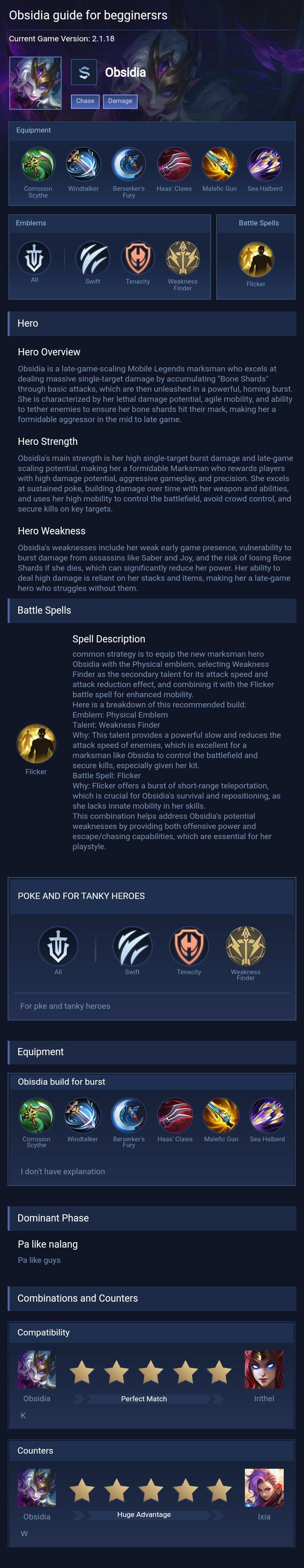 Obsidia guide for begginersrs