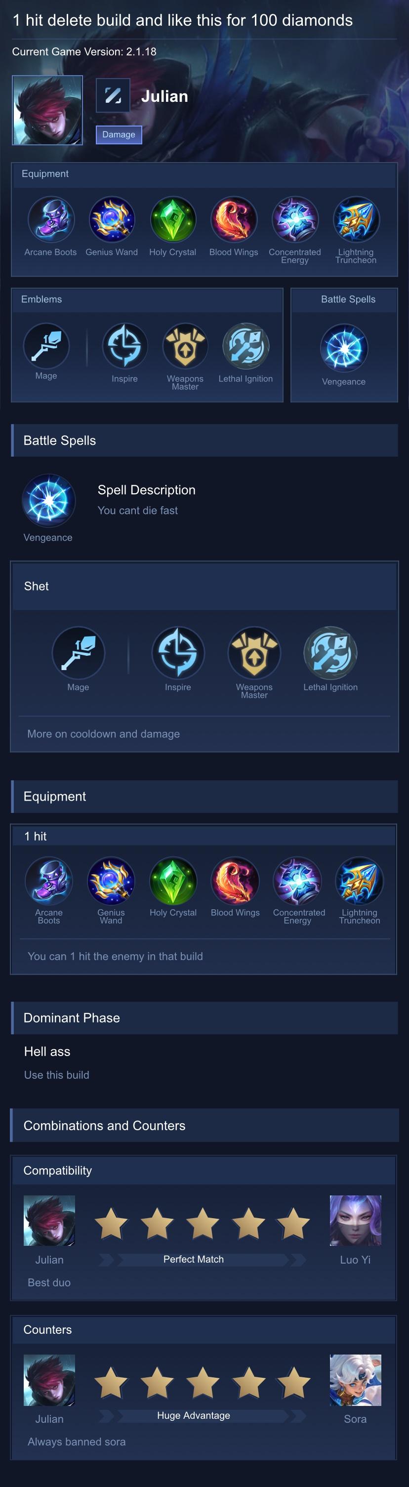 1 hit delete build and like this for 100 diamonds