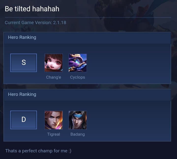 Be tilted hahahah