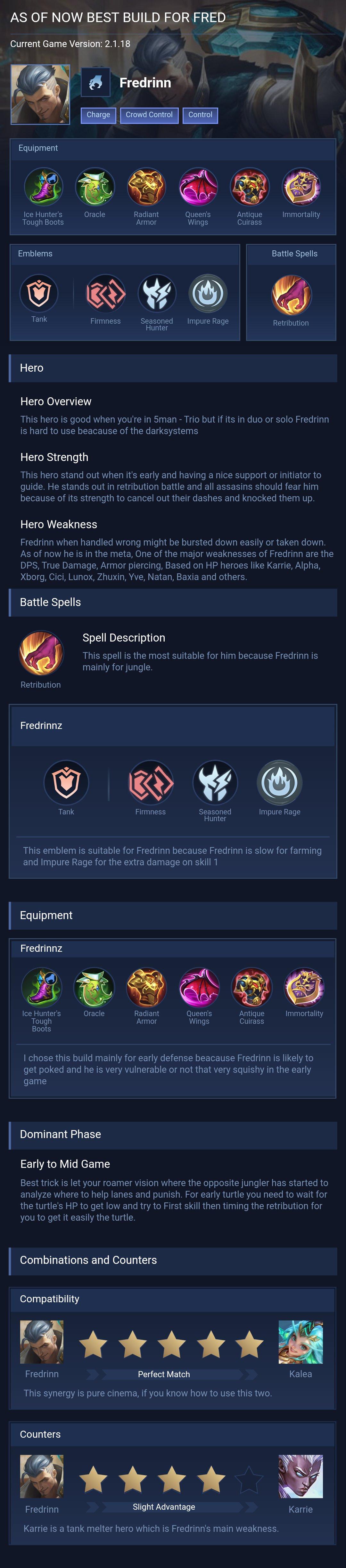 AS OF NOW BEST BUILD FOR FRED