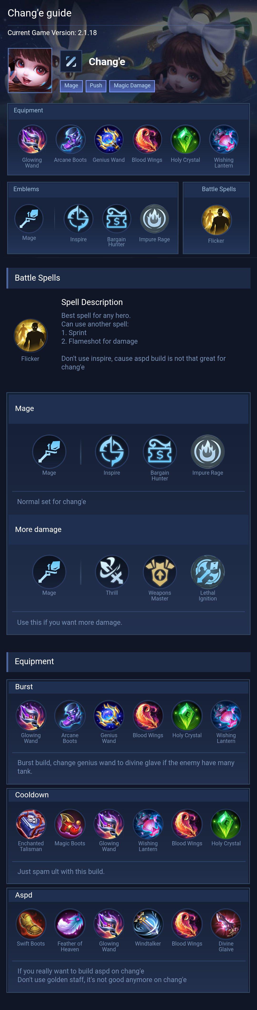 Chang'e guide