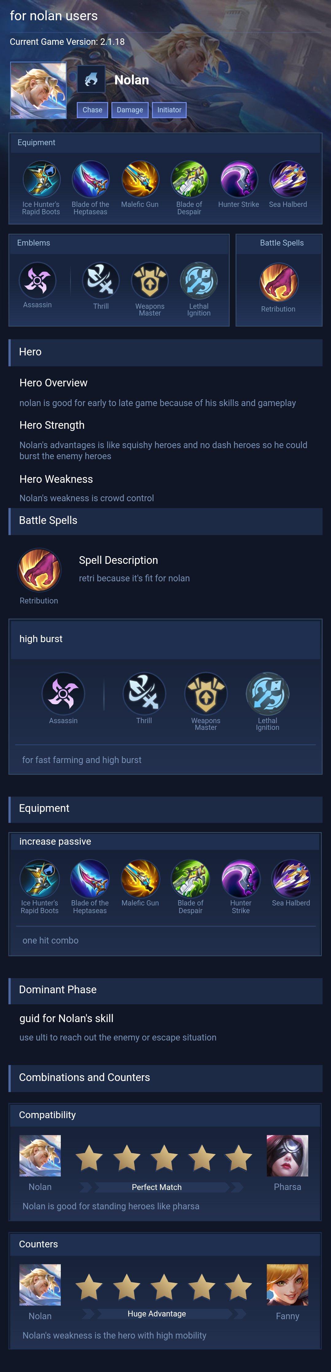 for nolan users