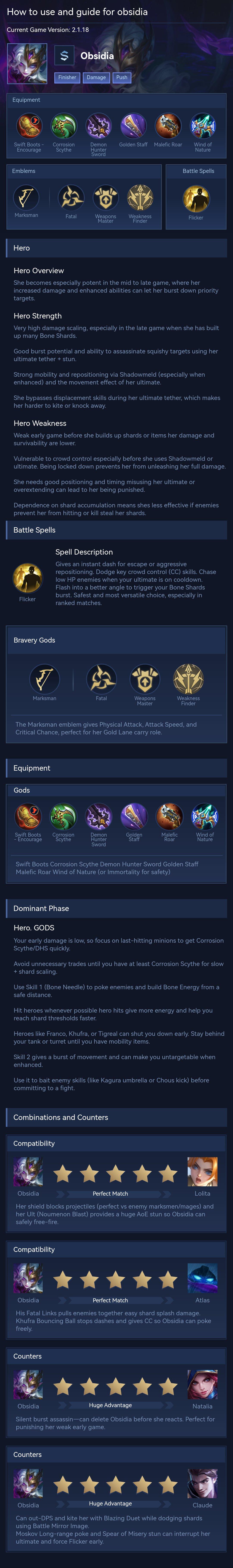 How to use and guide for obsidia