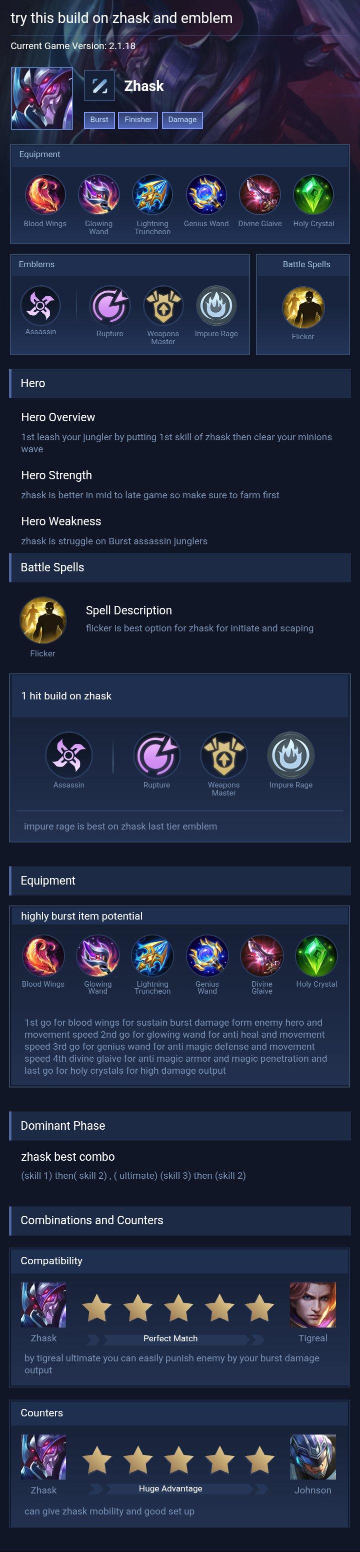try this build on zhask and emblem