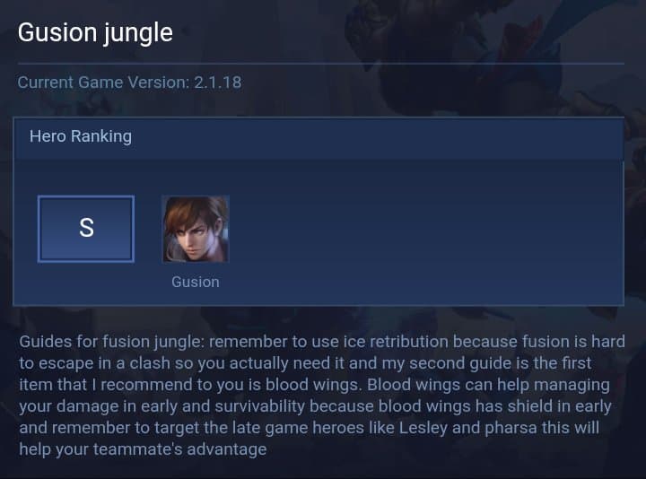 Gusion jungle