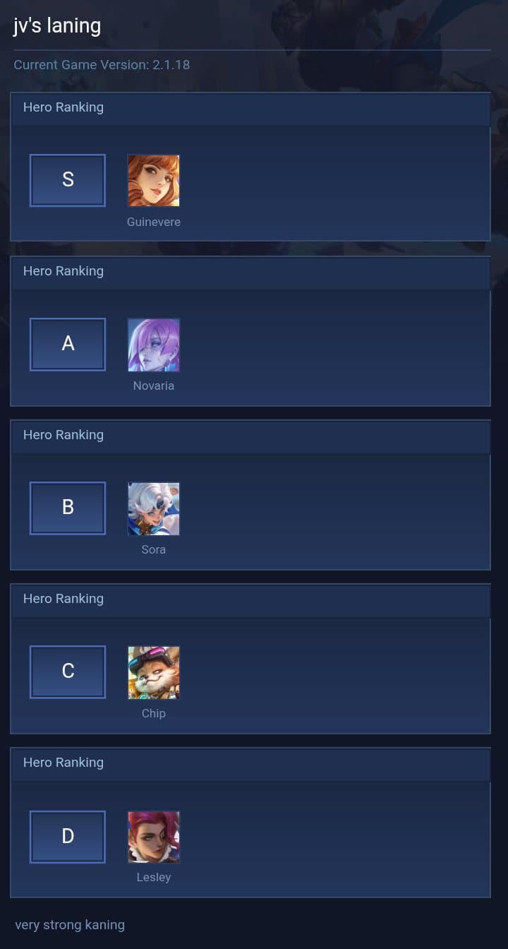 jv's laning