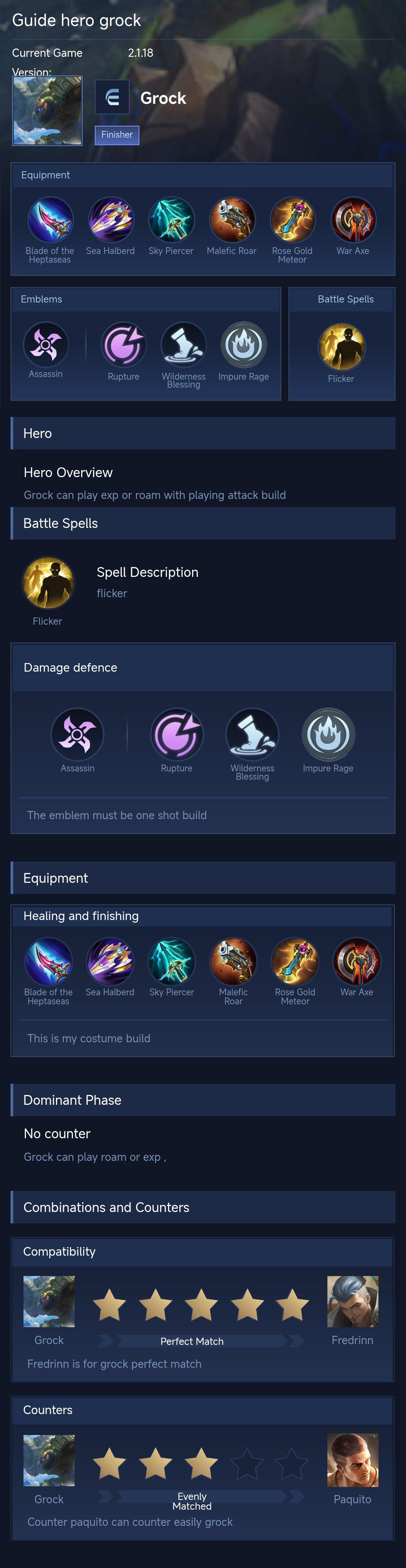 Guide hero grock