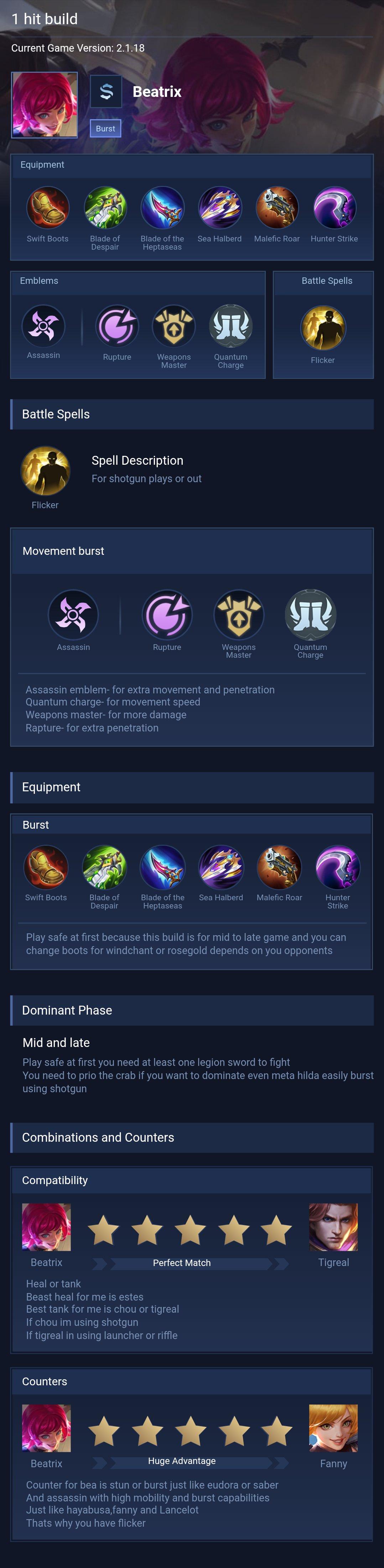 1 hit build