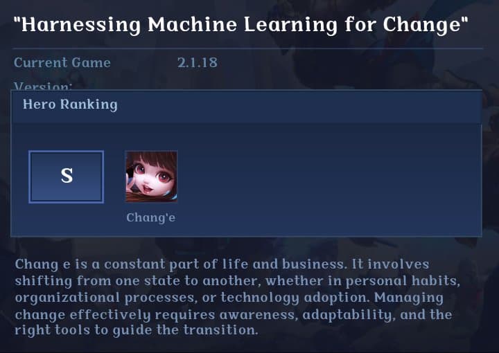 "Harnessing Machine Learning for Change"