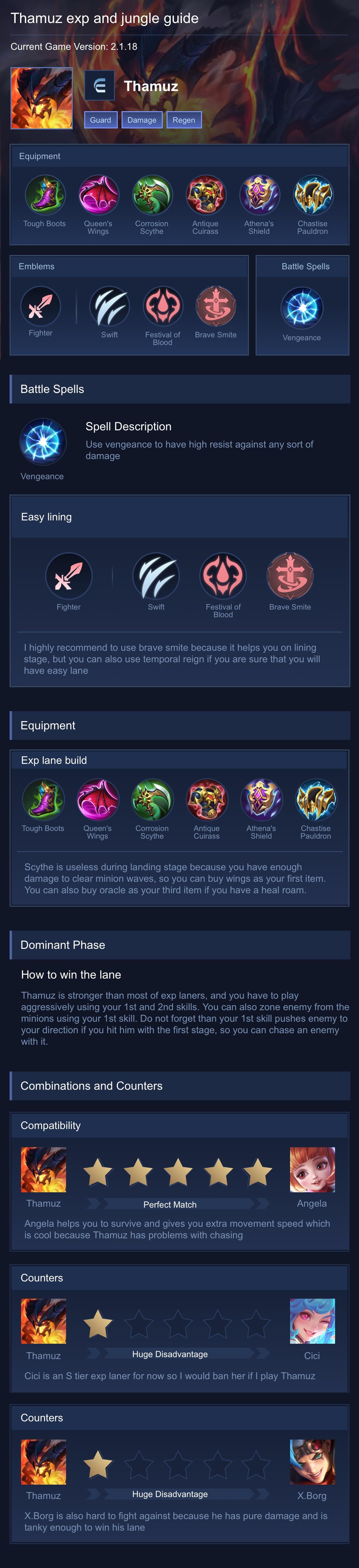 Thamuz exp and jungle guide