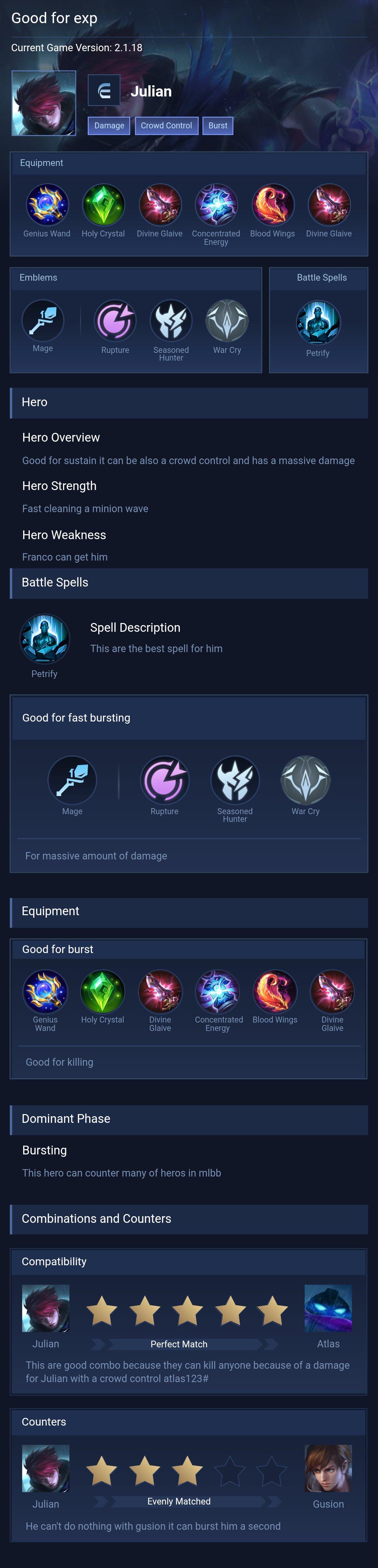 Good for exp
