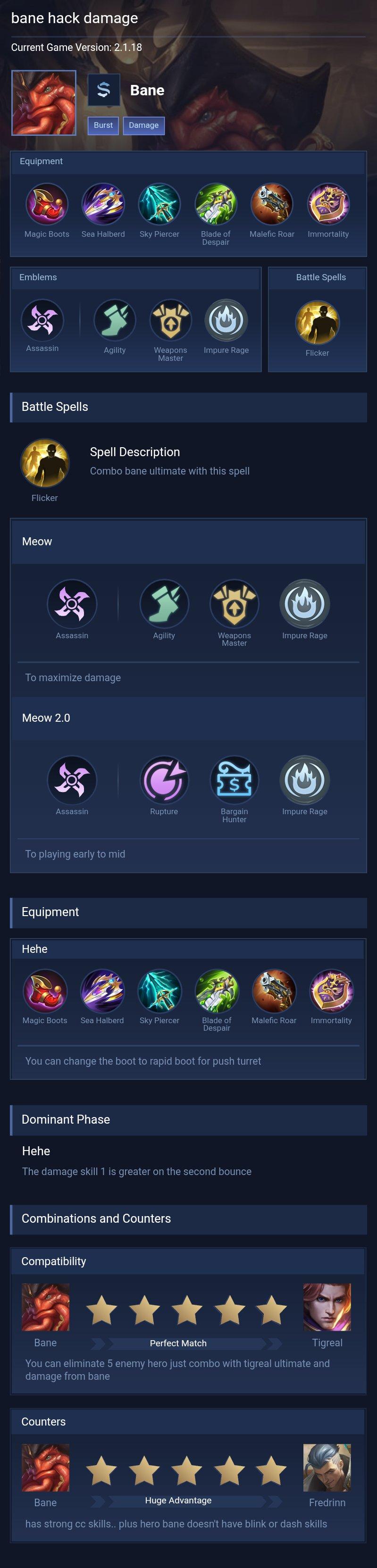 bane  hack damage