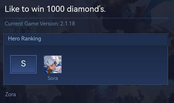Like to win 1000 diamond's.