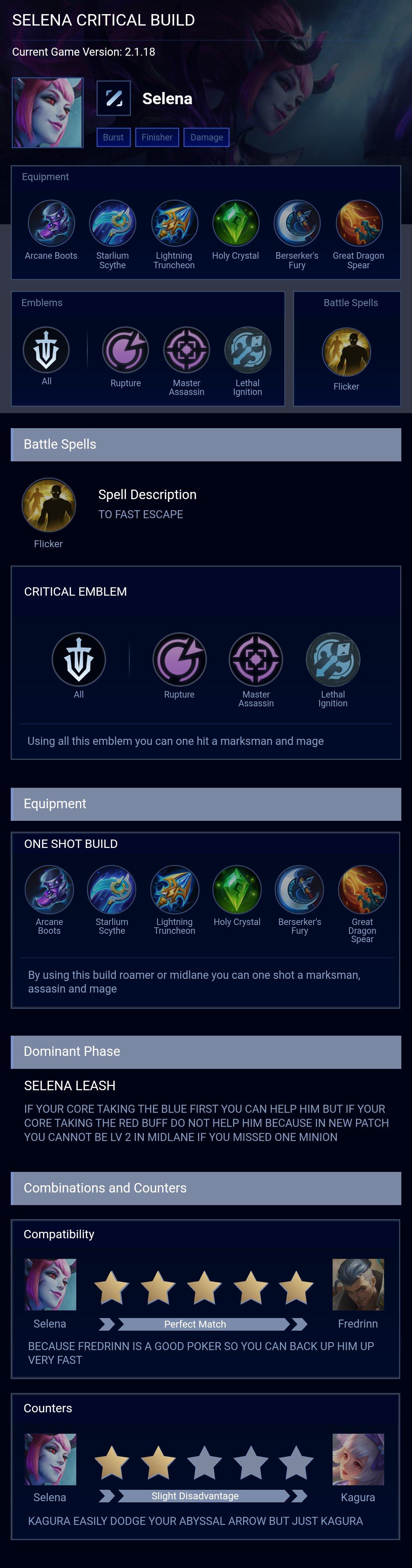 SELENA CRITICAL BUILD