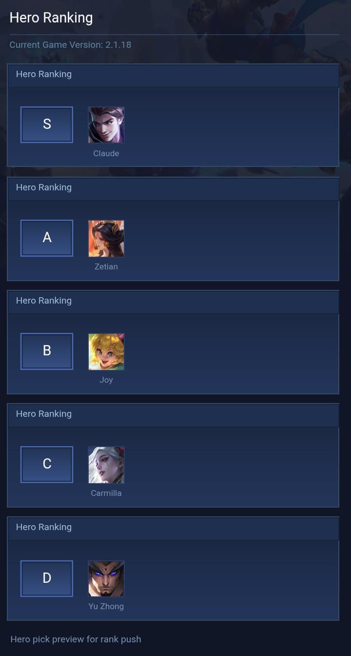 Hero Ranking