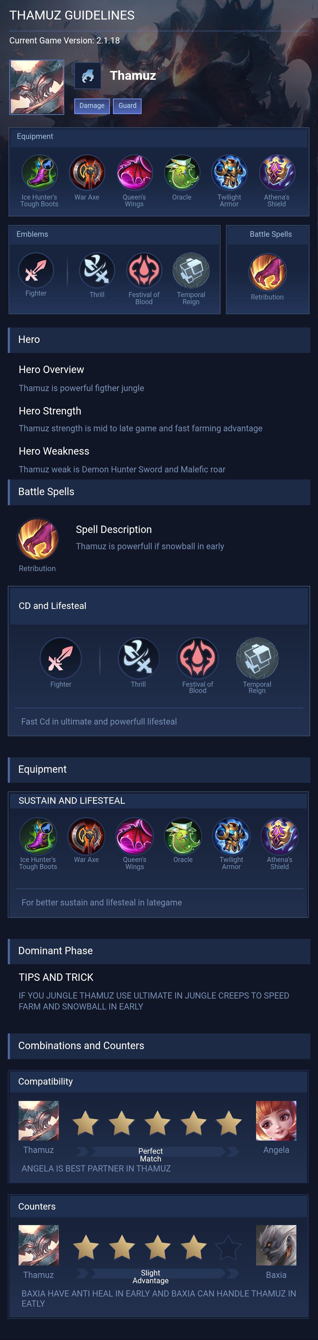 THAMUZ GUIDELINES