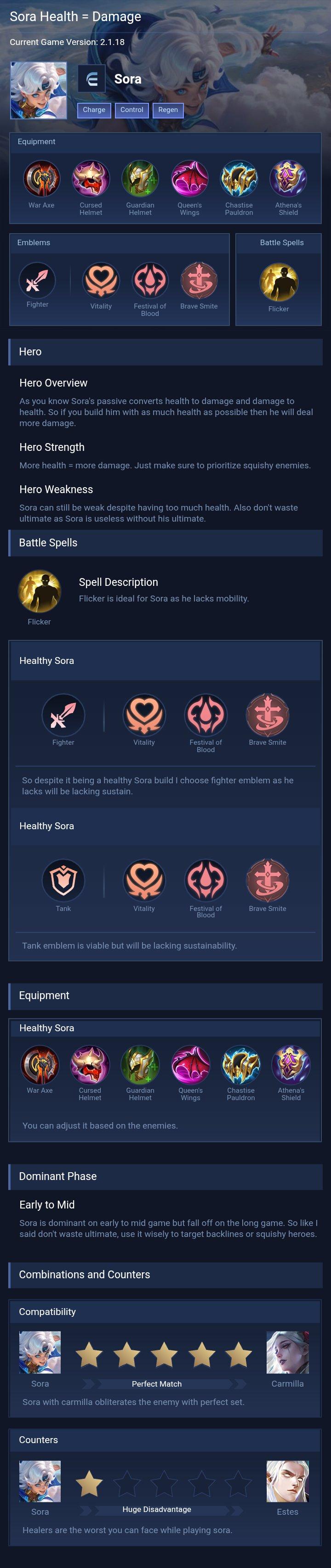 Sora Health = Damage