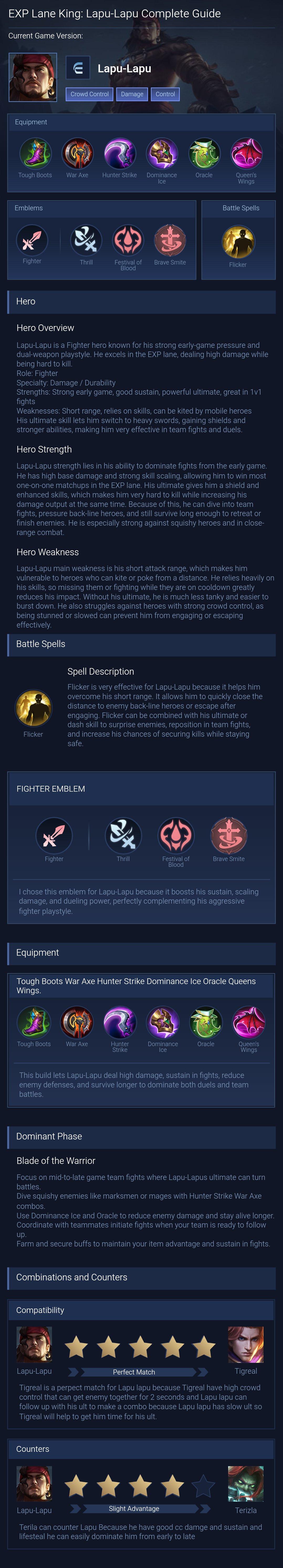 EXP Lane King: Lapu-Lapu Complete Guide