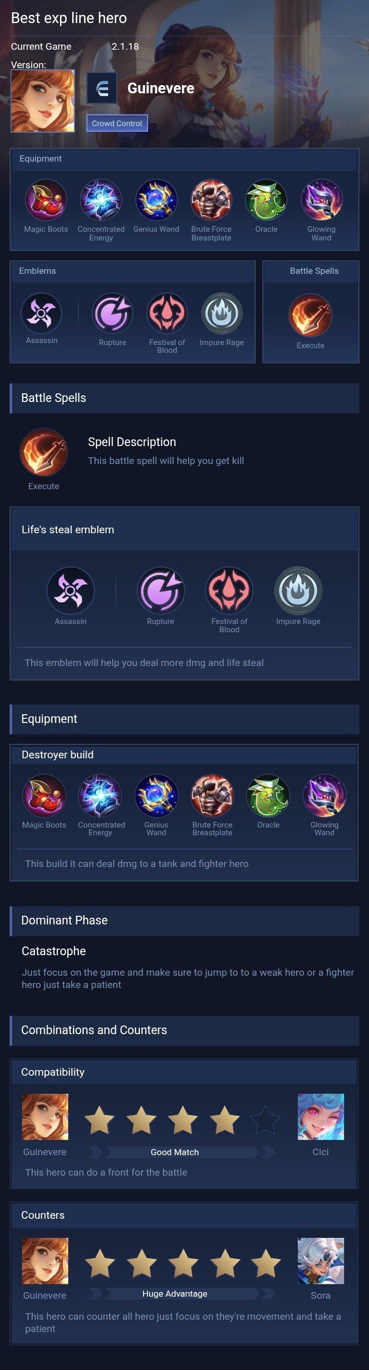 Best exp line hero
