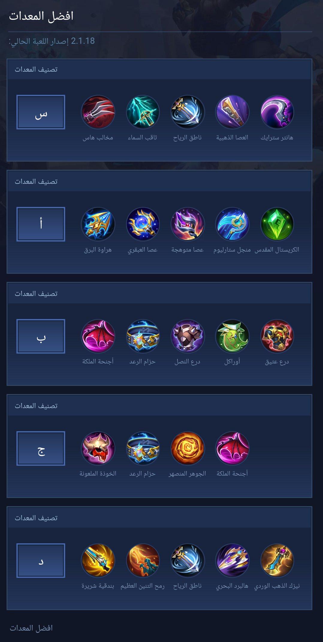 افضل المعدات