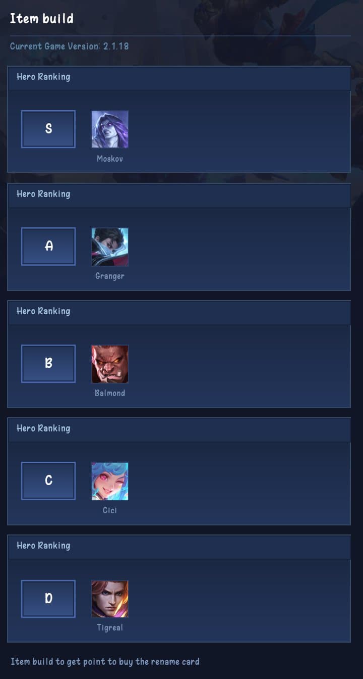 Item build