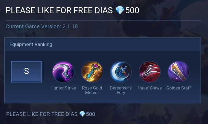 PLEASE LIKE FOR FREE DIAS 💎500