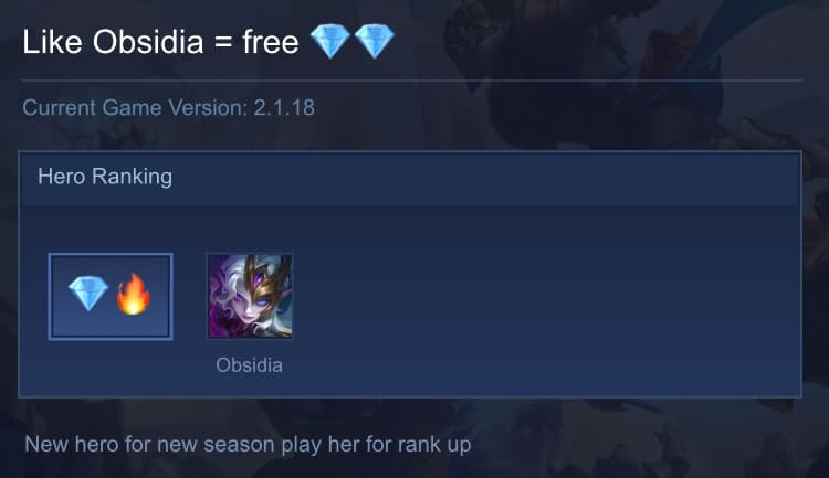Like Obsidia = free 💎💎