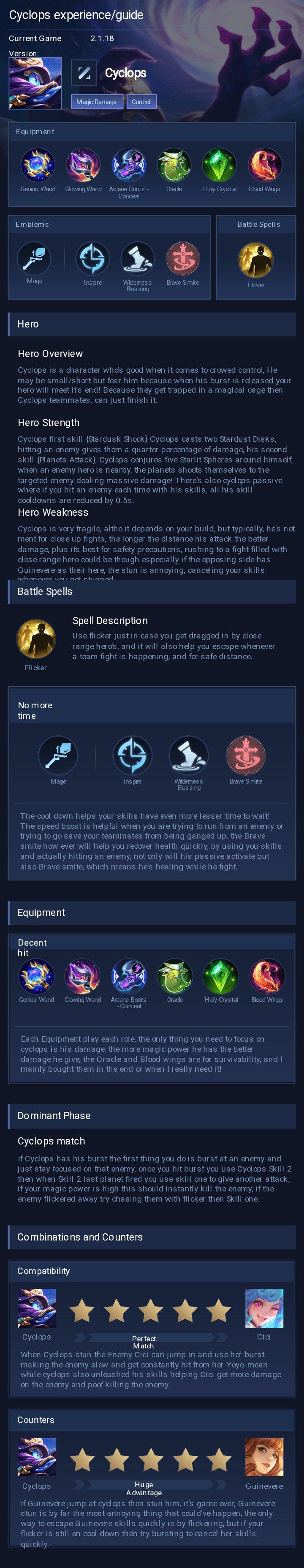 Cyclops experience/guide