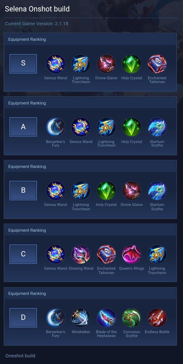 Selena Onshot build
