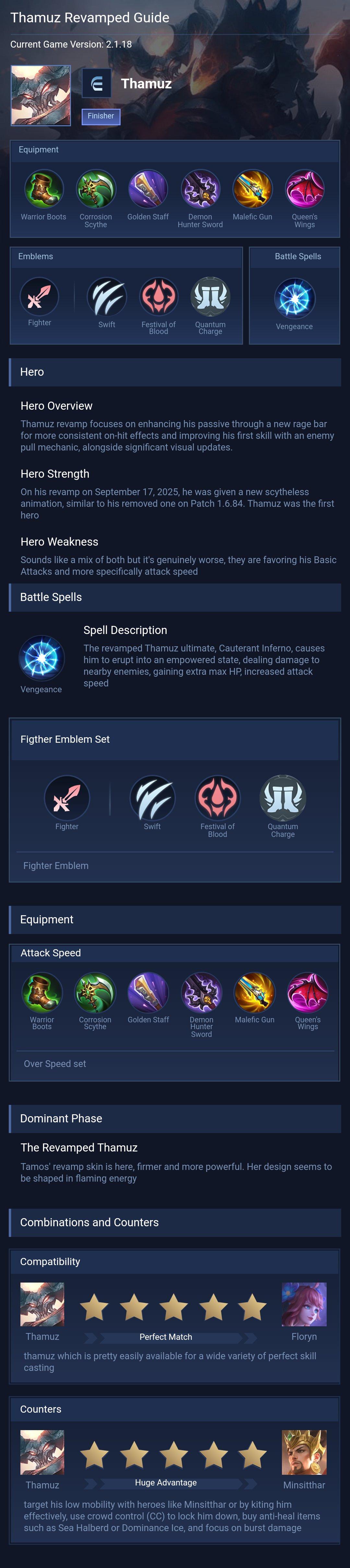 Thamuz Revamped Guide