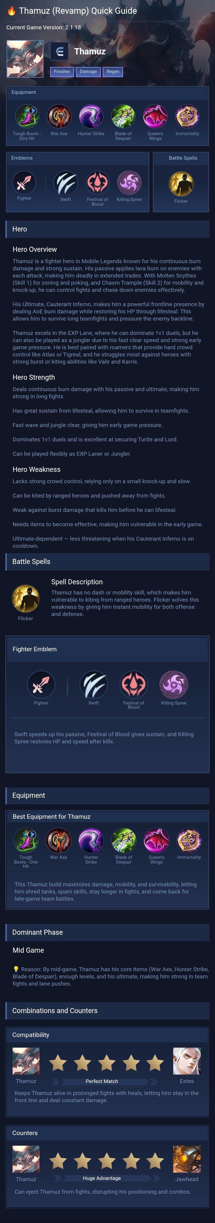 🔥 Thamuz (Revamp) Quick Guide