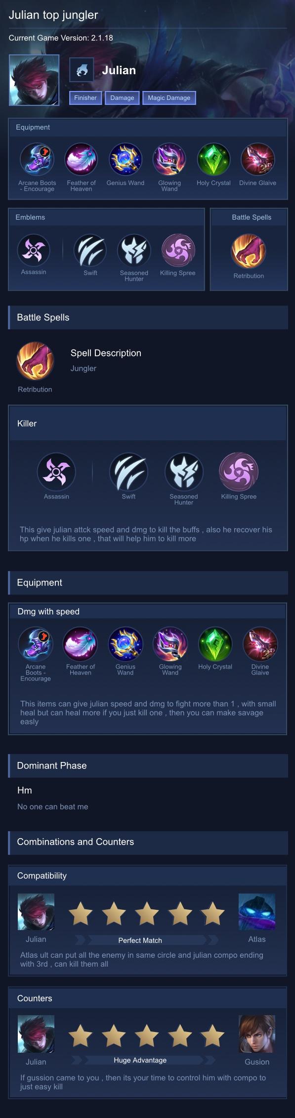 Julian top jungler