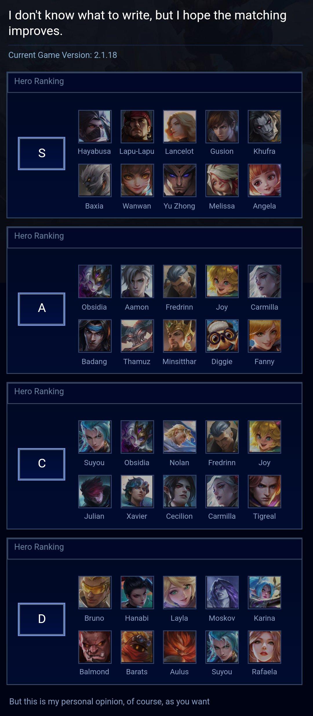 I don't know what to write, but I hope the matching improves.