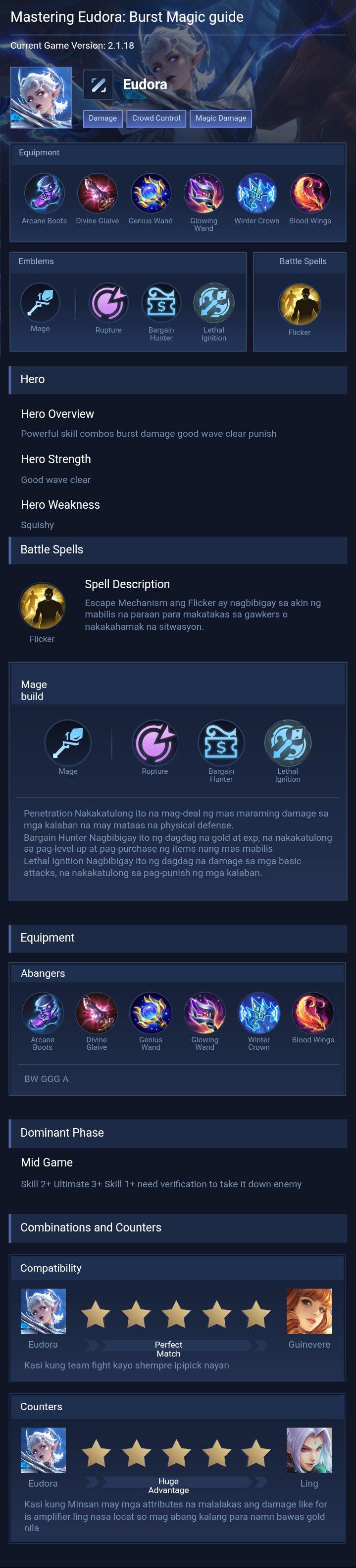 Mastering Eudora: Burst Magic guide