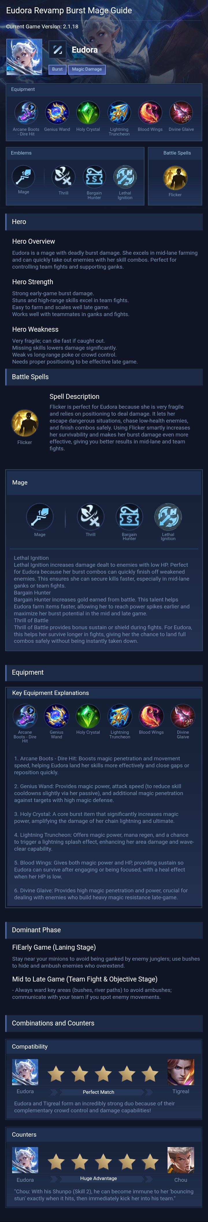 Eudora Revamp  Burst Mage Guide