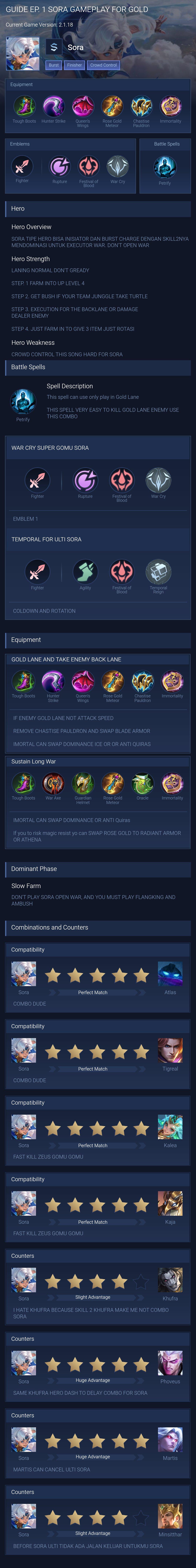 GUIDE EP. 1 SORA GAMEPLAY FOR GOLD