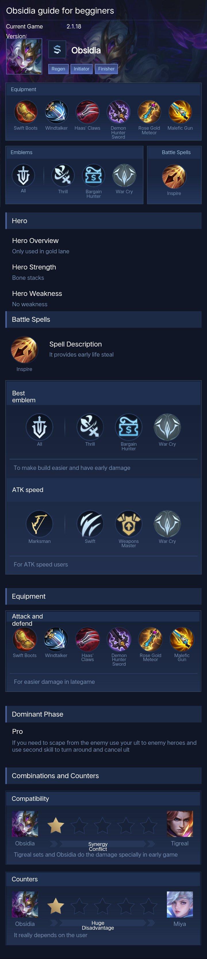 Obsidia guide for begginers