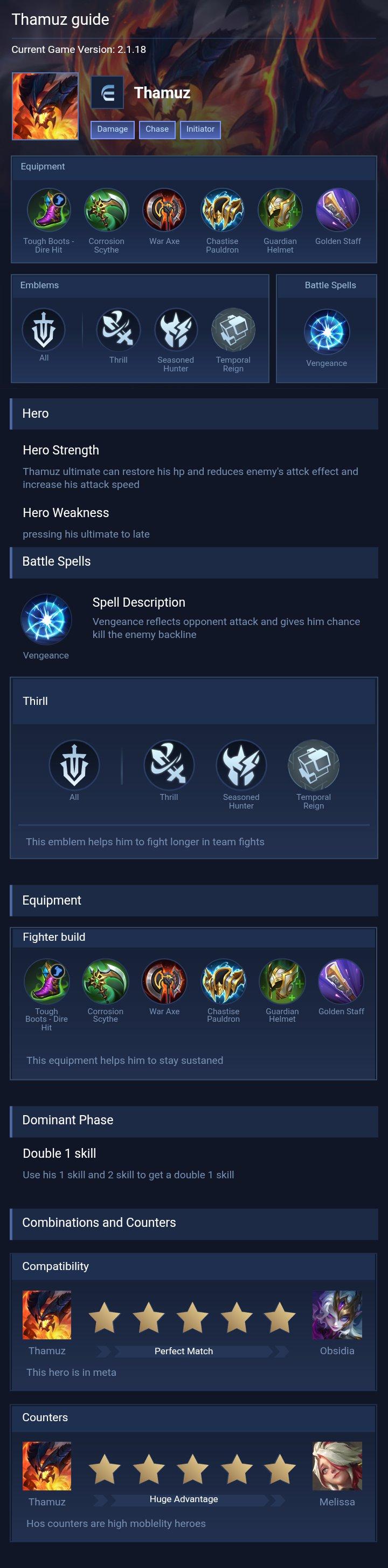Thamuz guide