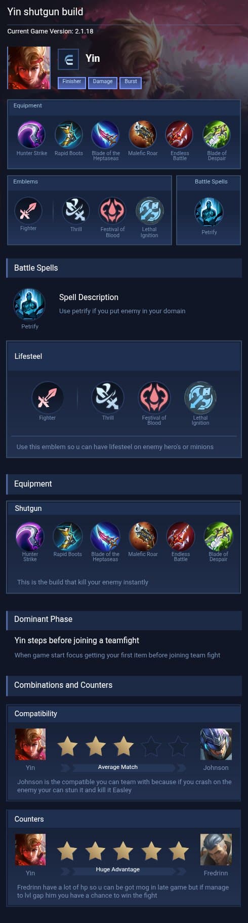 Yin shutgun build