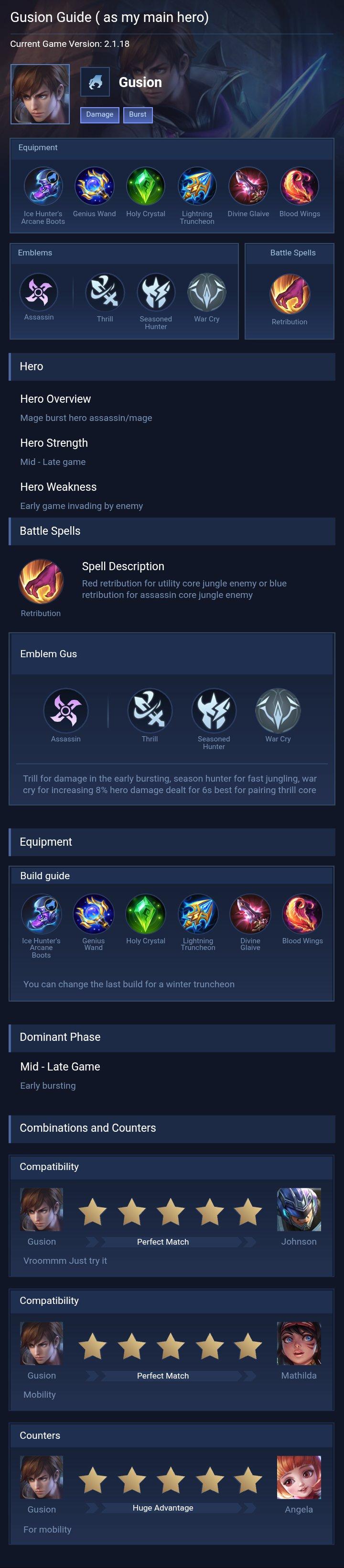 Gusion Guide ( as my main hero)