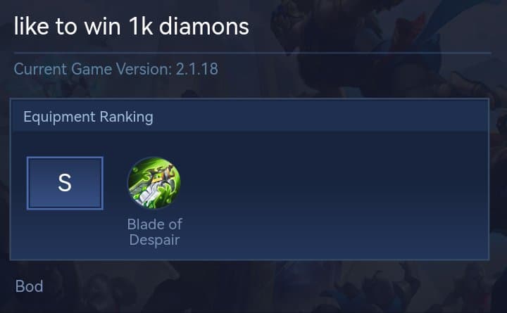 like to win 1k diamons