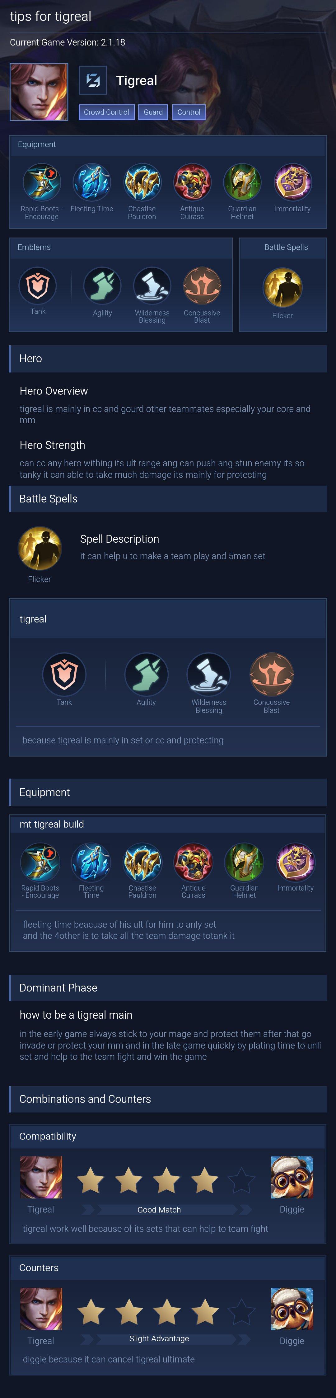tips for tigreal