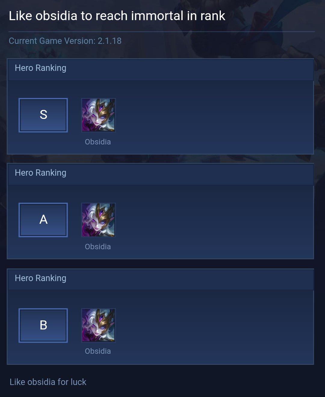 Like obsidia to reach immortal in rank