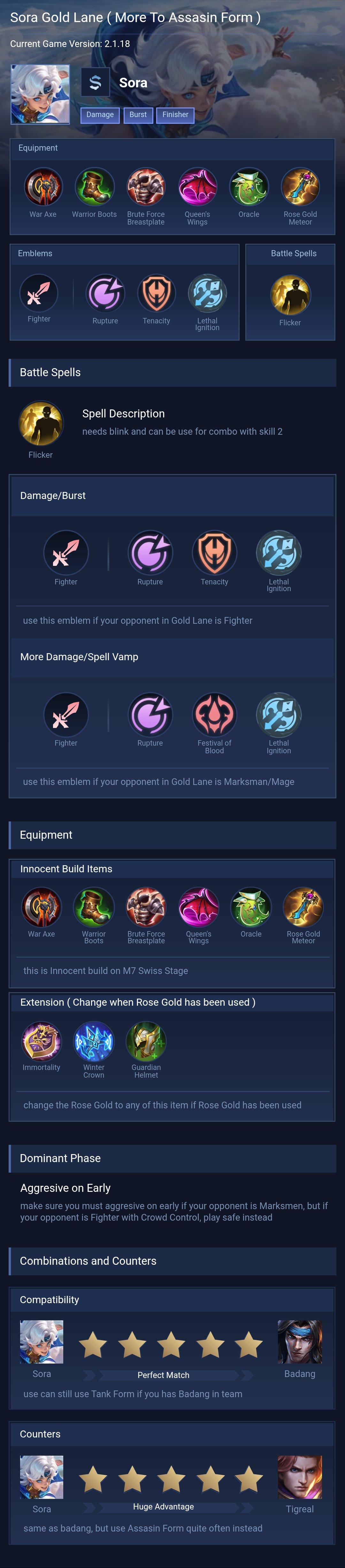 Sora Gold Lane ( More To Assasin Form )