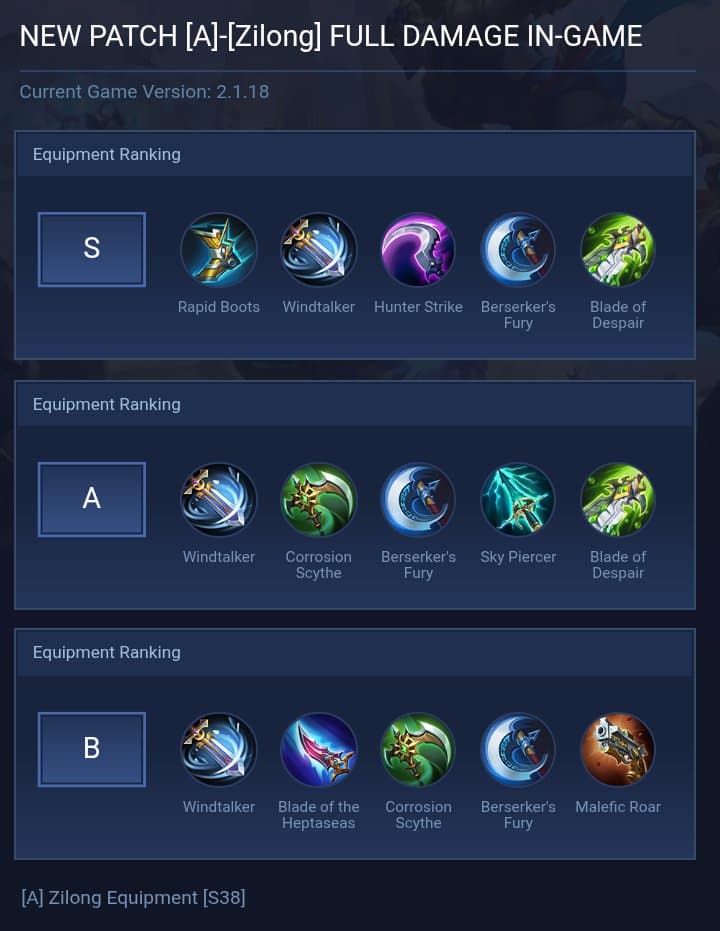 NEW PATCH [A]-[Zilong]   FULL DAMAGE IN-GAME