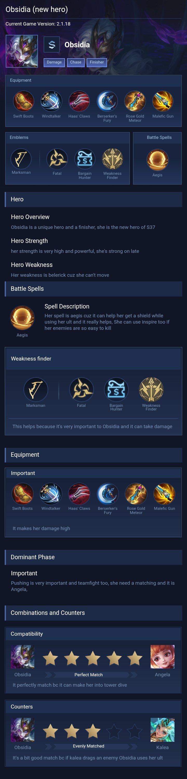 Obsidia (new hero)