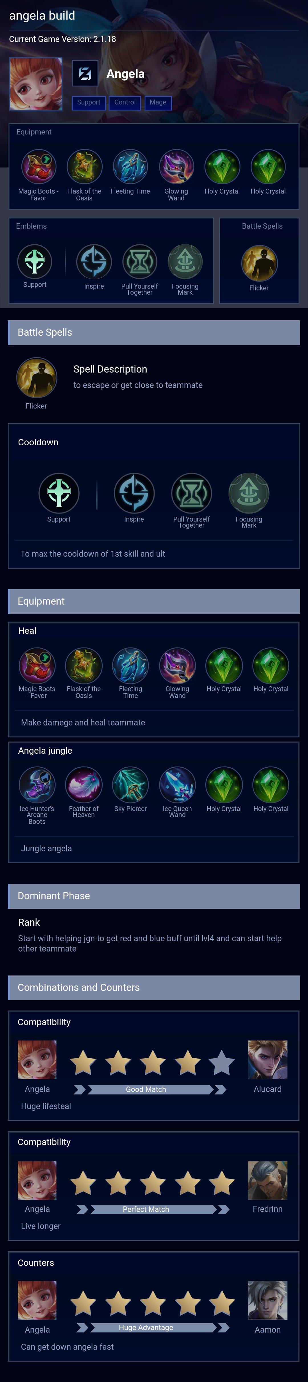 angela build