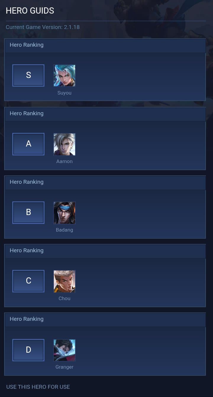 HERO GUIDS