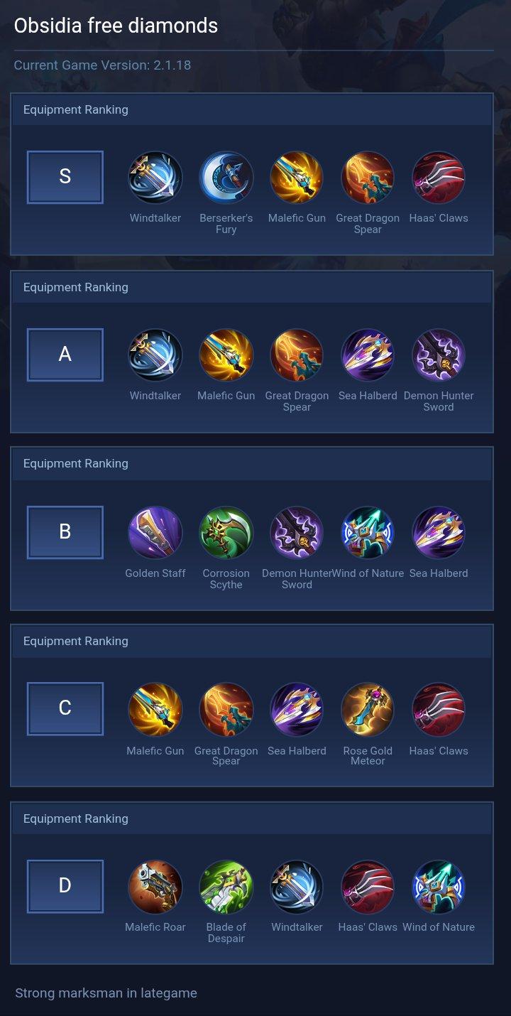 Obsidia free diamonds